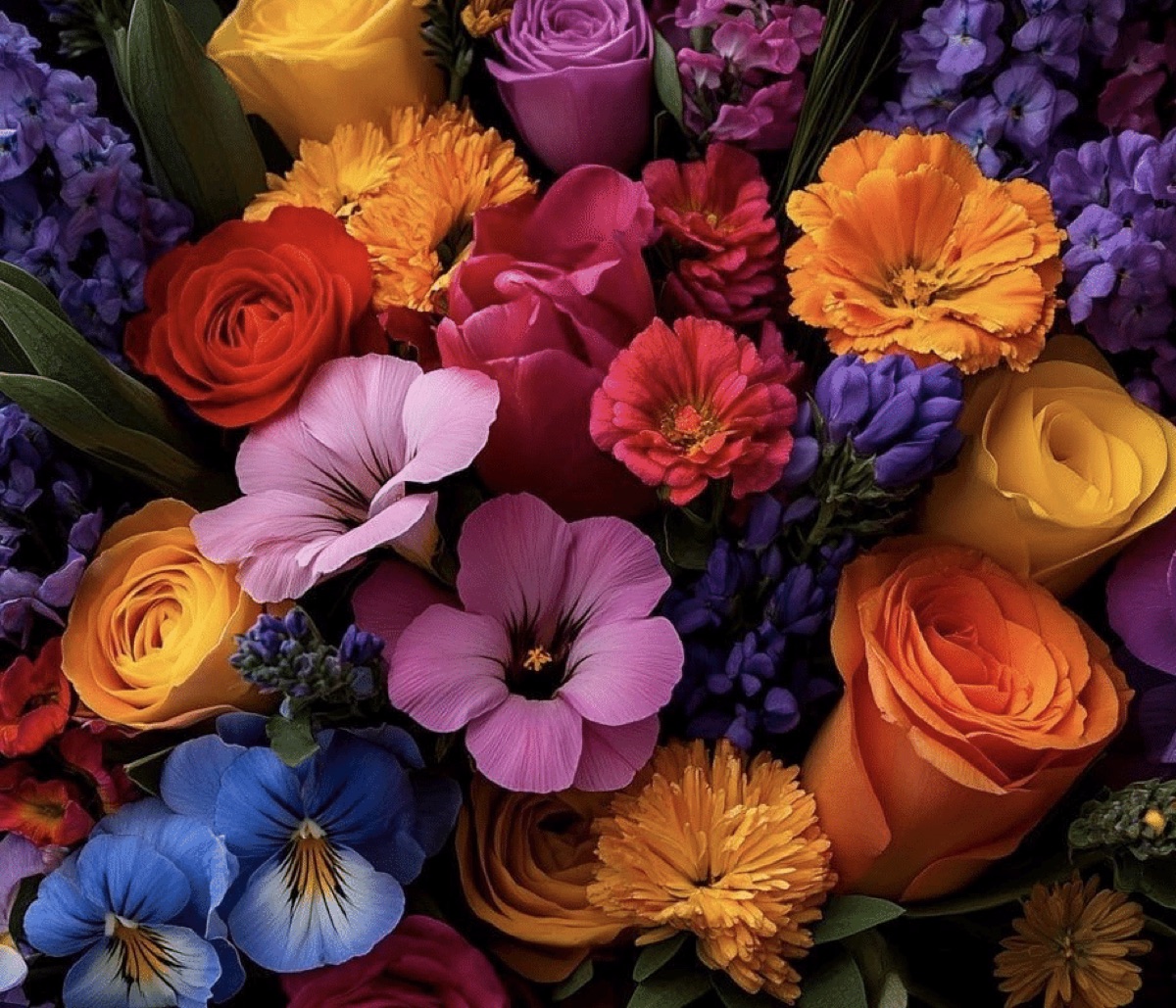 色とりどりの花